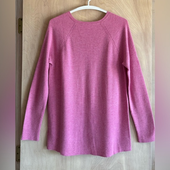 GAP V-Neck True Soft Sweater Pink Heather Merino Wool Blend Size M - Picture 6 of 12
